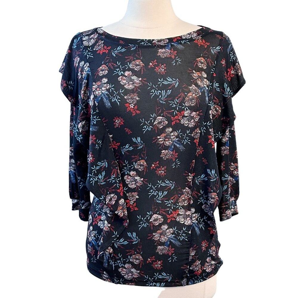 FREE PEOPLE Dock Street Flared Sleeve Lace Blouse S